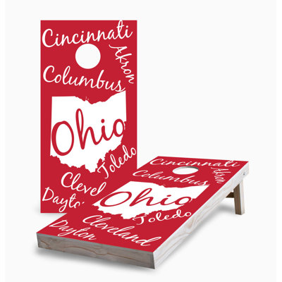 Ohio State Pride 2x4 Cornhole Board Set | Includes (2) Boards (8) Bags & Optional Accessories