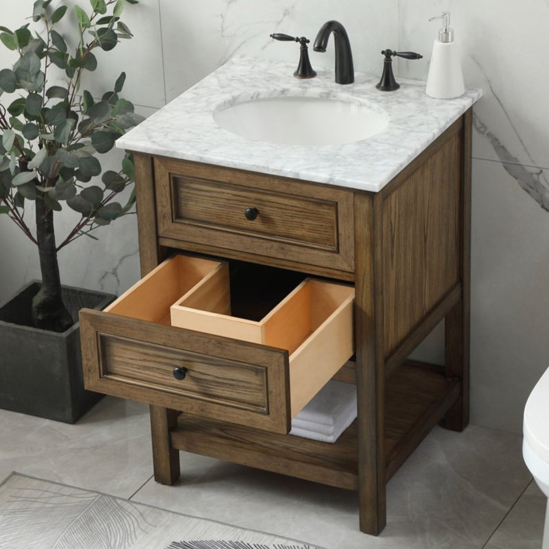 Ensemble de meuble-lavabo simple 24 po Bonsai, Bois flottant