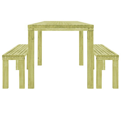 4 - Person Pine Solid Wood Patio Dining Set Rectangular Table