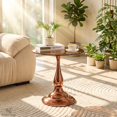 Table de bout Droom en métal rose doré D 19,6 po x P 19,6 po x H 20,3 po Droom