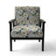 Literie minimaliste blanche et beige à motif floral - fauteuil rembourré de style campagnard, fauteuil d'appoint floral rustique