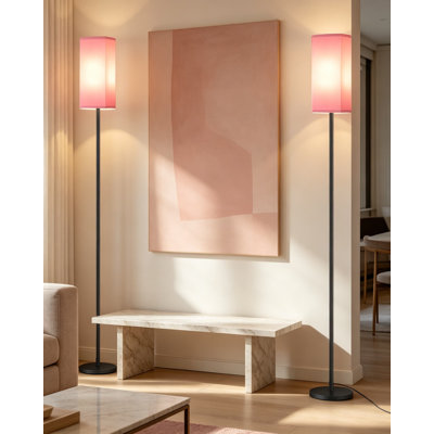 2-Pack Modern Floor Lamp With Foot Switch, Minimalist Standing Pole Lamp For Living Room, Bedroom, Or Office, Easy Installation (Bulbs Not Included)
