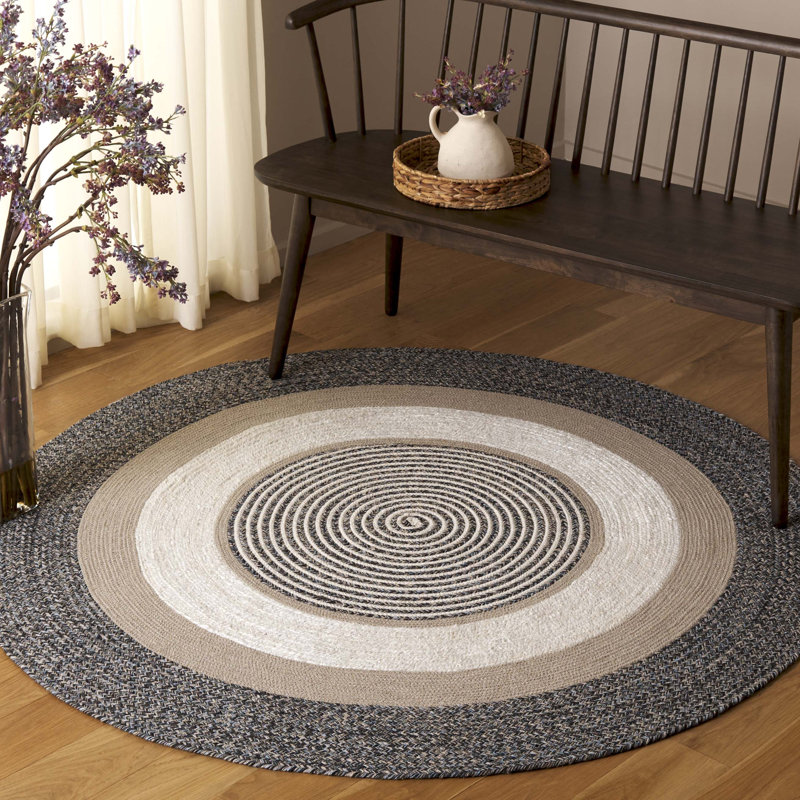 Antanasia 758 Area Rug In Blue / Green, Round 5'