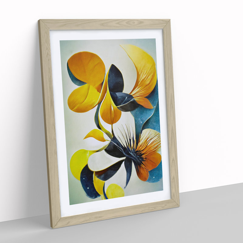 Beautiful Abstract Flowers No.3 - Framed Print, 34cm H x 25cm W x 2cm D, Oak Framed