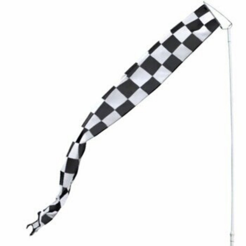 Fanion en nylon Rabun, H 168 po x l 24 po x P 0,5 po, À damier