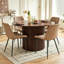 Ensemble de table de salle à manger ronde pour 4, 47 po de table de cuisine et chaises pour 4, 5 pièces de table de salle à manger en bois peu encombrante (table en noyer + 4 chaises beiges)-1560793994-1560793995