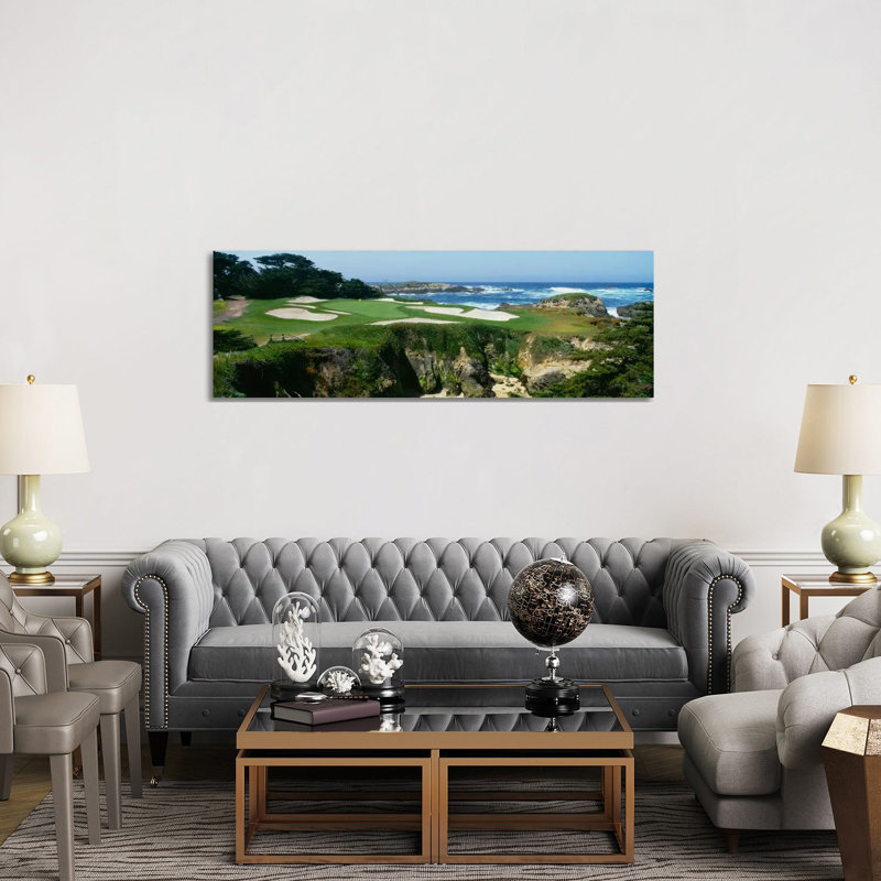 15e trou I, terrain de golf de Cypress Point, Pebble Beach, Californie, États-Unis - Estampe numérique sur toile tendue avec châssis