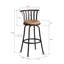 Tabouret de comptoir pivotant avec cadre en métal 24 po Chalfonte-1734374230