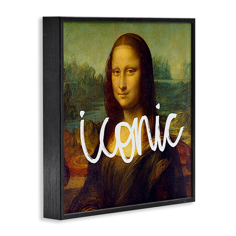 «Iconic Classical Portrait», estampe numérique encadrée par Ashley Singleton, H 12 po x l 12 po, Giclée encadrée noir minuit