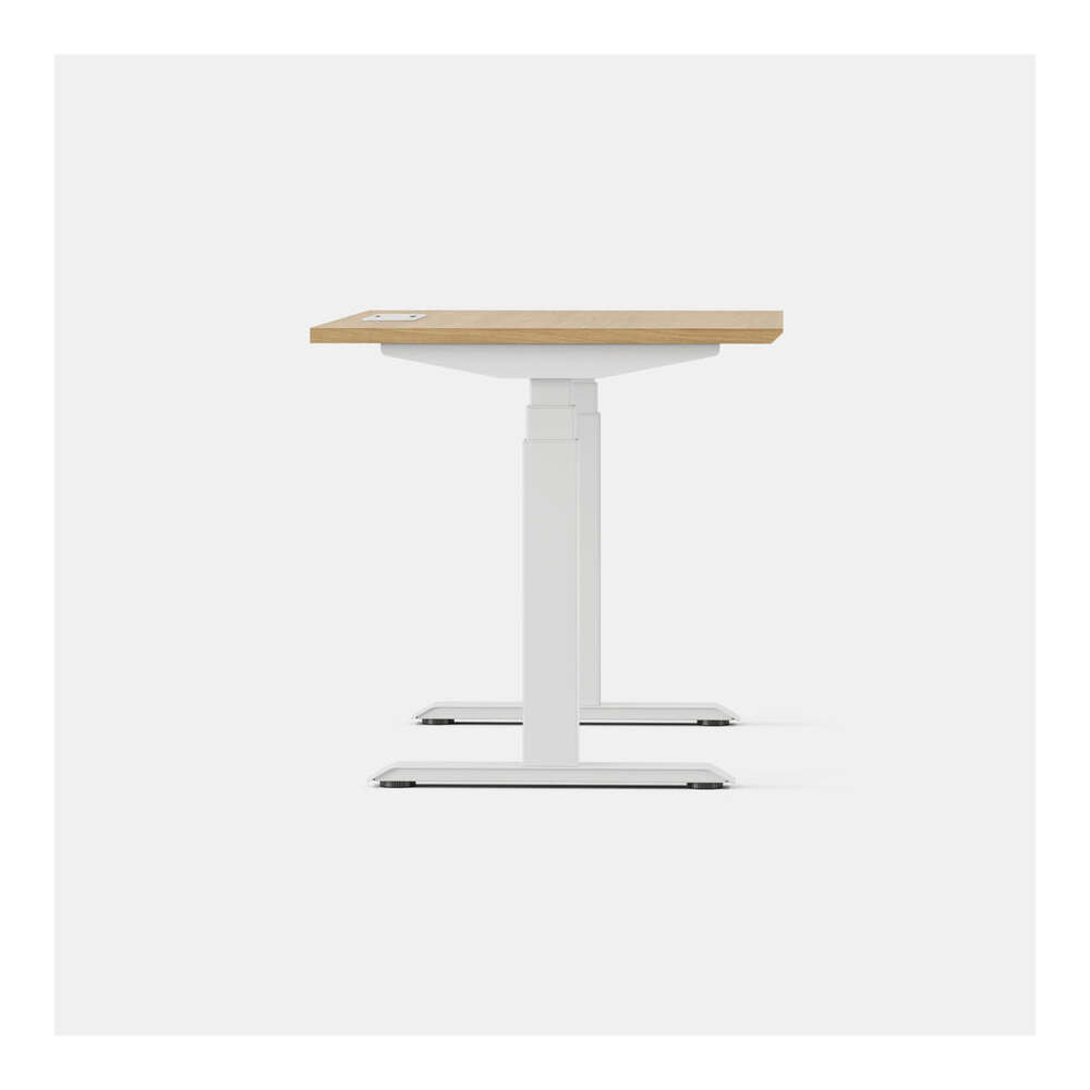 60" Standing Desk, Woodgrain, 52" H x 48" W x 30" D, White