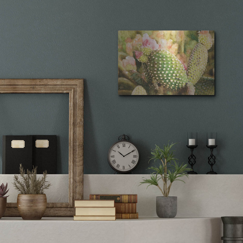 «Cactus Flowers» par Stellar Design Studio, art mural en métal, 16 po x 12 po, H 12 po x l 16 po