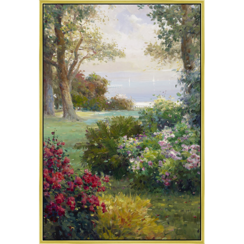 Coastal Garden Reverie Print, Gold, 50" H x 26" W