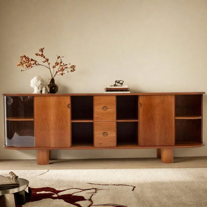 Retro Style Designed Sideboard, 32.28" H x 78.74" W x 17.72" D