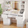 Rosse Dressing Table With 3 Colorful Light Mirror 7 Drawers and 7 Storage Shelves Makeup Desk 110cm Desktop Vanity Table