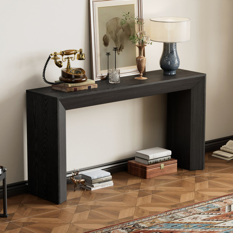 59" Wood Console Table, Black