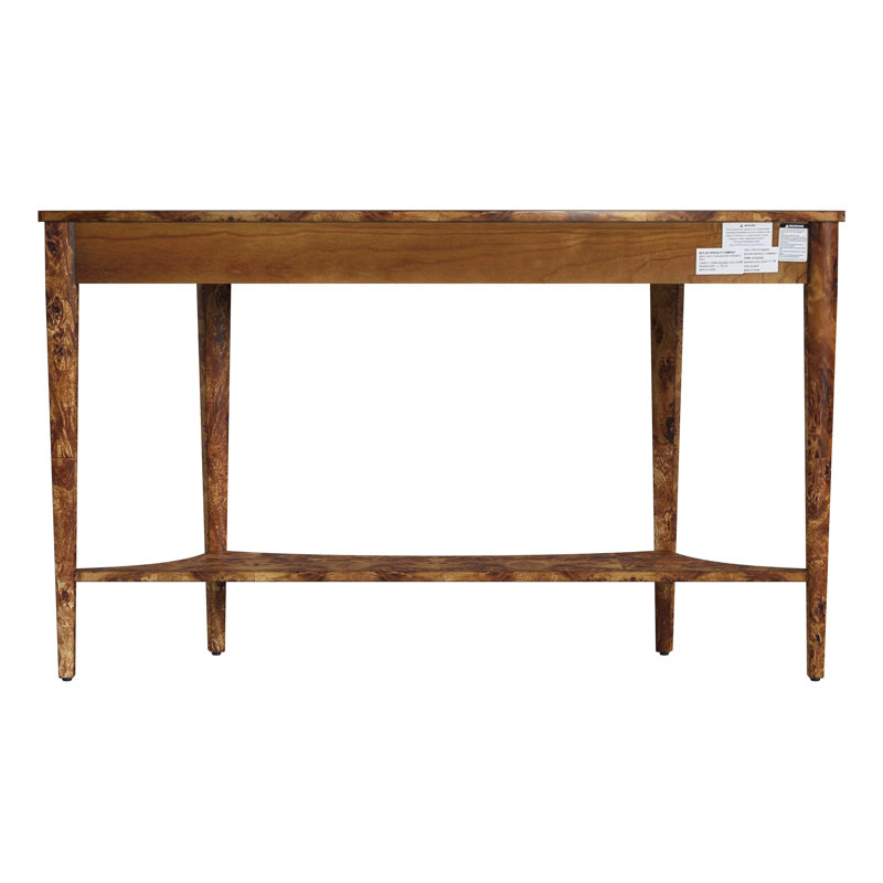 Astor 54"W Demilune Console Table, Honey Burl