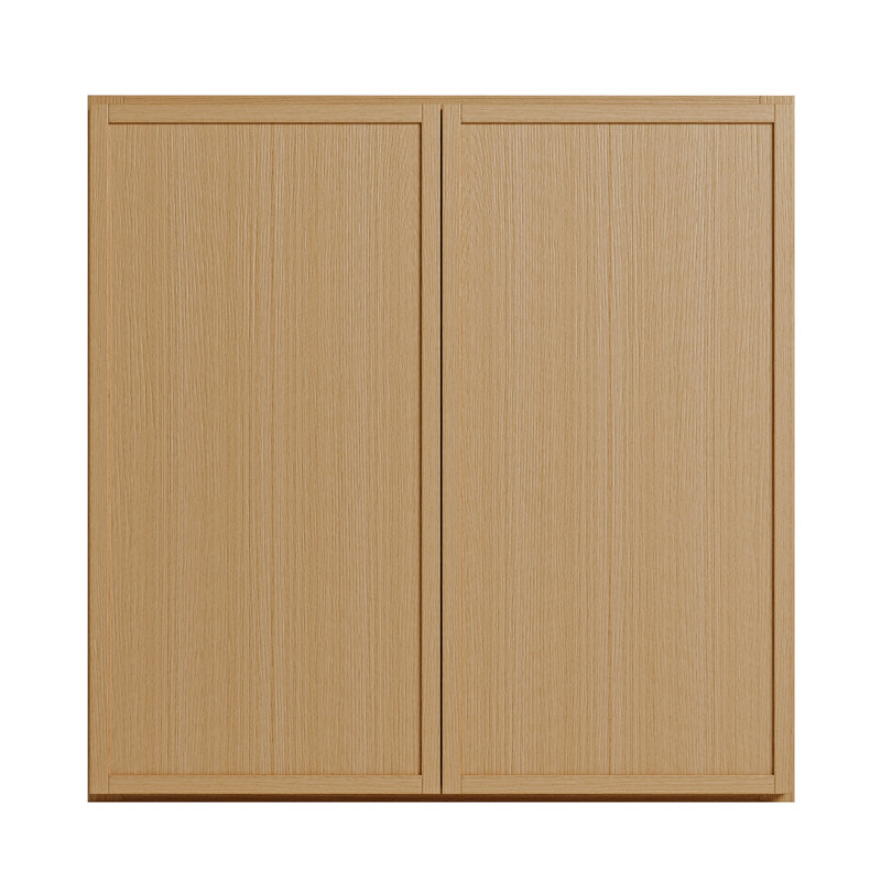Armoire murale moderne 30 po en chêne blanc avec portes à cadre étroit, charnières à fermeture en douceur de qualité supérieure, pour des aménagements de cuisine personnalisés
