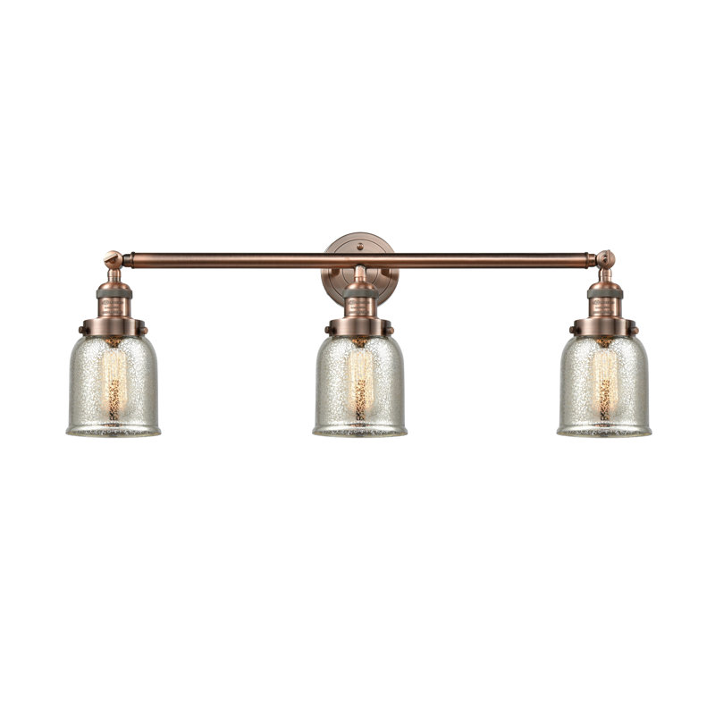 Barre d'éclairage de salle de bain à 3 lumières à intensité variable, Cuivre antique