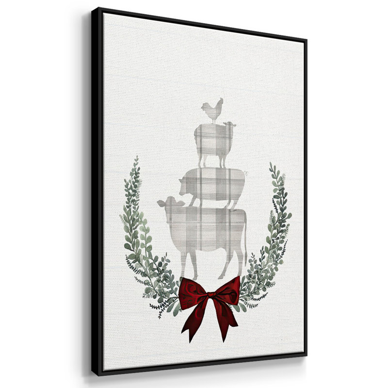 Yuletide Animals II, toile tendue avec châssis, Cadre flottant noir, H 25 po x l 17 po x P 1,5 po