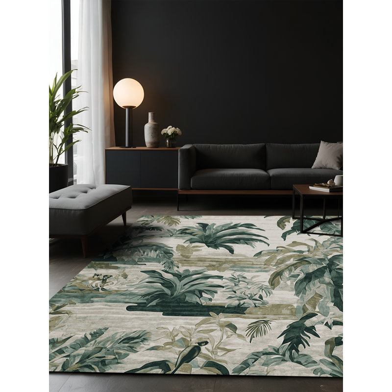 Tapis gris soyeux et moelleux, Carré 5 pi