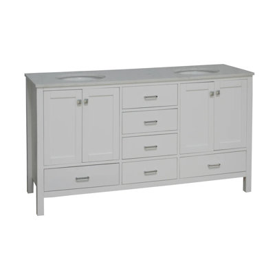 Claudett 72'' Double Bathroom Vanity with Top