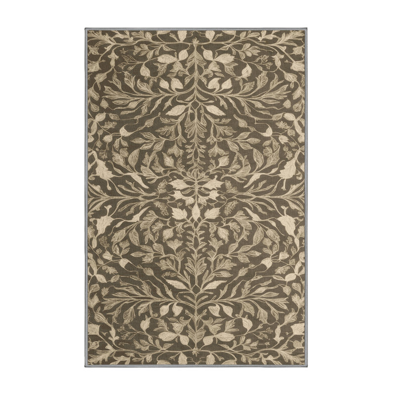 Tapis gris lavable à la machine, Rectangle 8 pi x 12 pi