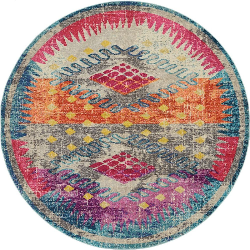 Abstract Indoor Rug, Round 8'