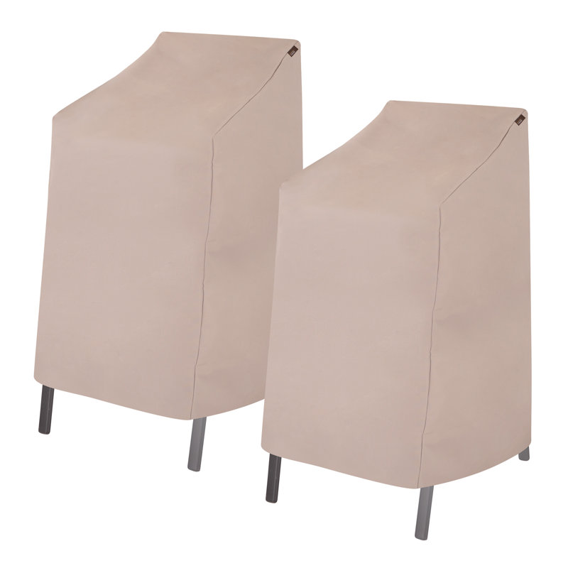 Beige High Back Patio Chair Covers, 27" x 27" x 49", Weather-Resistant