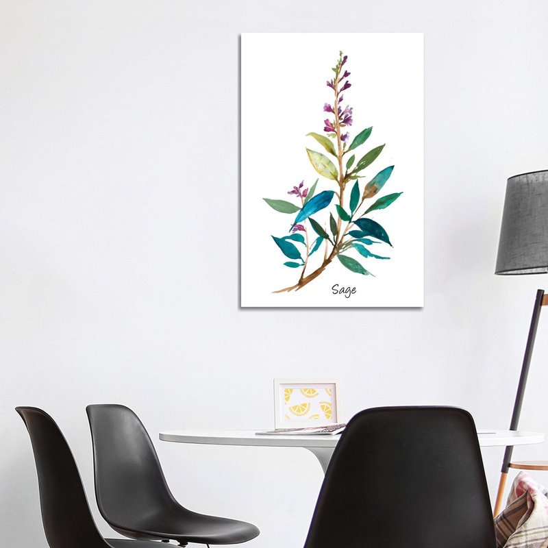 Sage II 1 Piece Wrapped Canvas Painting, 20.32 cm H x 30.48 cm W x 1.91 cm D