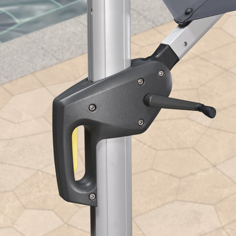 Parasol rond en porte-à-faux 10 pi avec base Lilibeth, gris, Gris