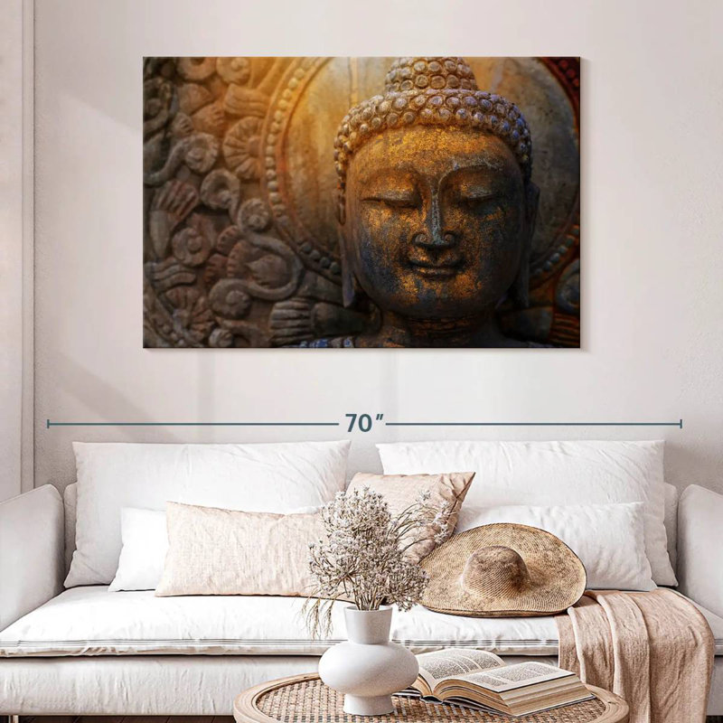 Adella Stone Buddha Statue, 32" H x 48" W