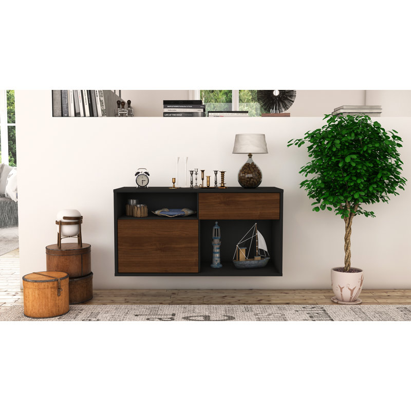 Fountaine Unfinished Floating TV Stand, Walnut