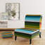 Fauteuil de chambre multicolore à rayures grunge et velours