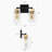 Nayomee Dimmable Black/Brass Rectangle Vanity Light-360895736