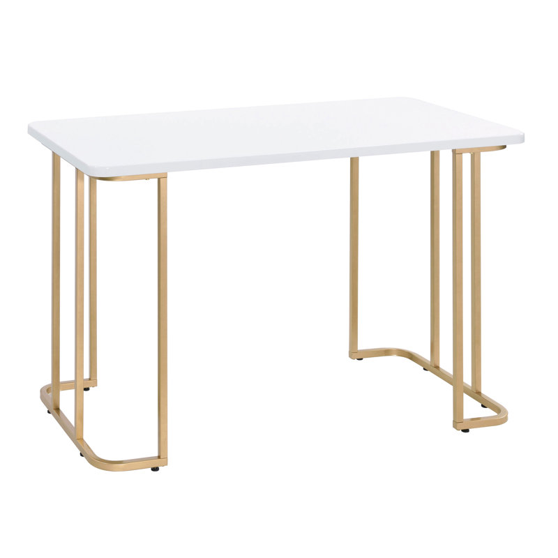 Bureau d'écriture blanc et doré