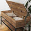 Banc de ferme avec dessus à charnière et tablette de rangement inférieure-1714449850