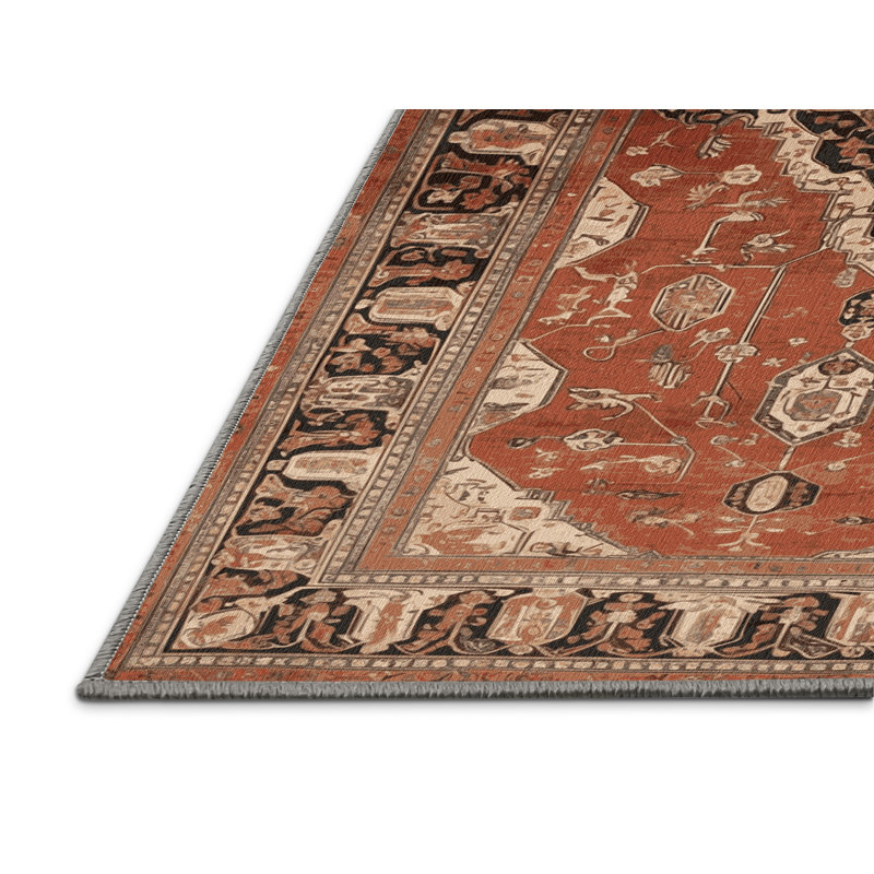 Tapis brun lavable à la machine, Rectangle de 5 pi x 8 pi