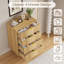 Commode cannelée pour chambre à coucher avec 4 tiroirs, commode moderne de 36,9 po de hauteur avec poignée en métal-1760446419