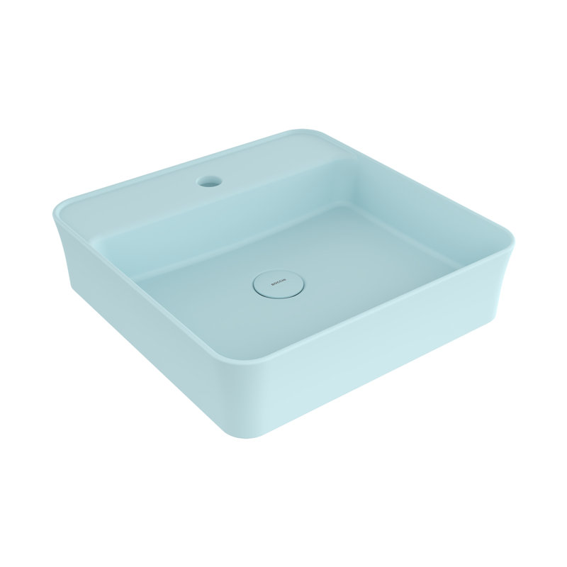 Sottile Slim Line Countertop Basin - 45x45cm 1TH, Matte Ice Blue