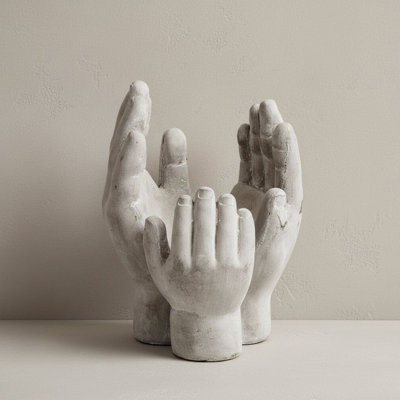 Cement Hand Planter, Decorative Concrete Hand Sculpture Planter