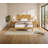 Mid Century Modern Solid Wood Twin Size Platform Bed Frame With Tall Headboard And Wood Slats, Yellow Brown-16512481