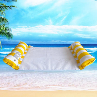 Ensemble de 4 hamacs gonflables de taille adulte pour piscine, chaise en filet flottante 4-en-1 pour adultes pour des vacances amusantes et reposantes