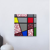 Mosaic Color Grid-Cobalt Blue On Cobalt Blue Painting by Eddie Bruckner