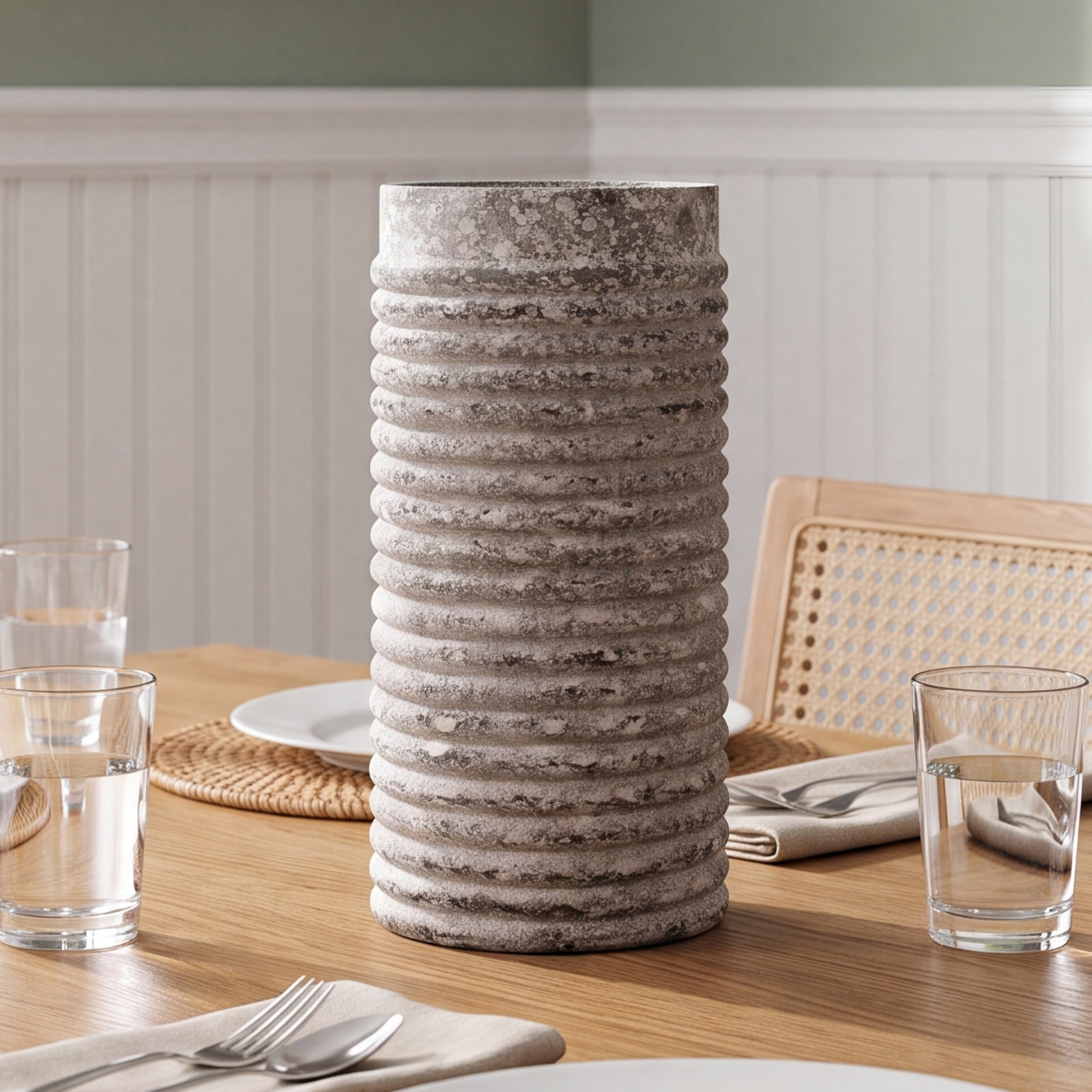 Angella 12'' Glass Table Vase, Gray