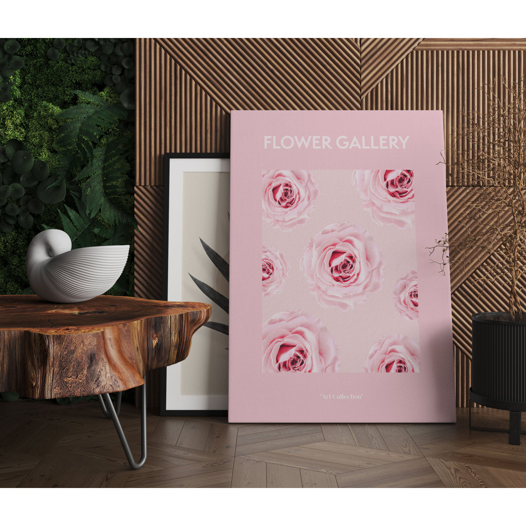 Leinwandbild Blumengalerie - Rosa Rose I