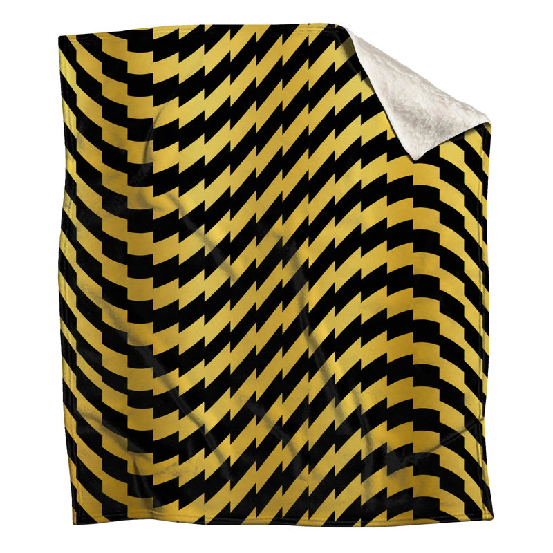 Gold Black Chevron Blankets, 50in W x 60in H