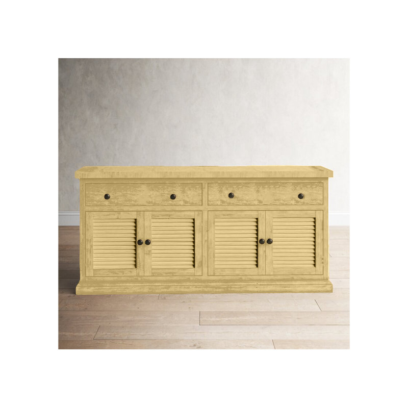 Rustic 70" Sideboard Buffet with shutter doors, Cupola Yellow