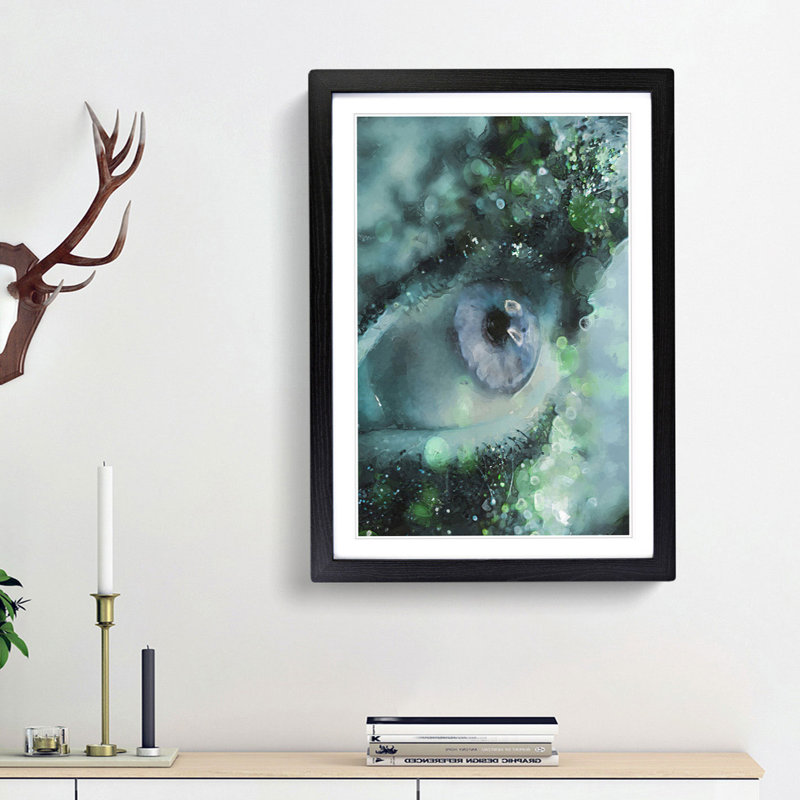 Glitter Eye - Picture Frame Graphic Art Print, 87cm H x 62cm W x 2cm D, Black Framed