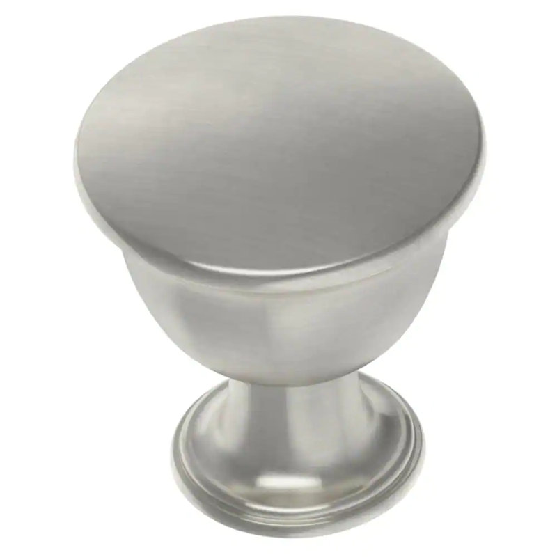 (5 Pack) 1-1/8 inch Foundation Round Knob, Satin Nickel