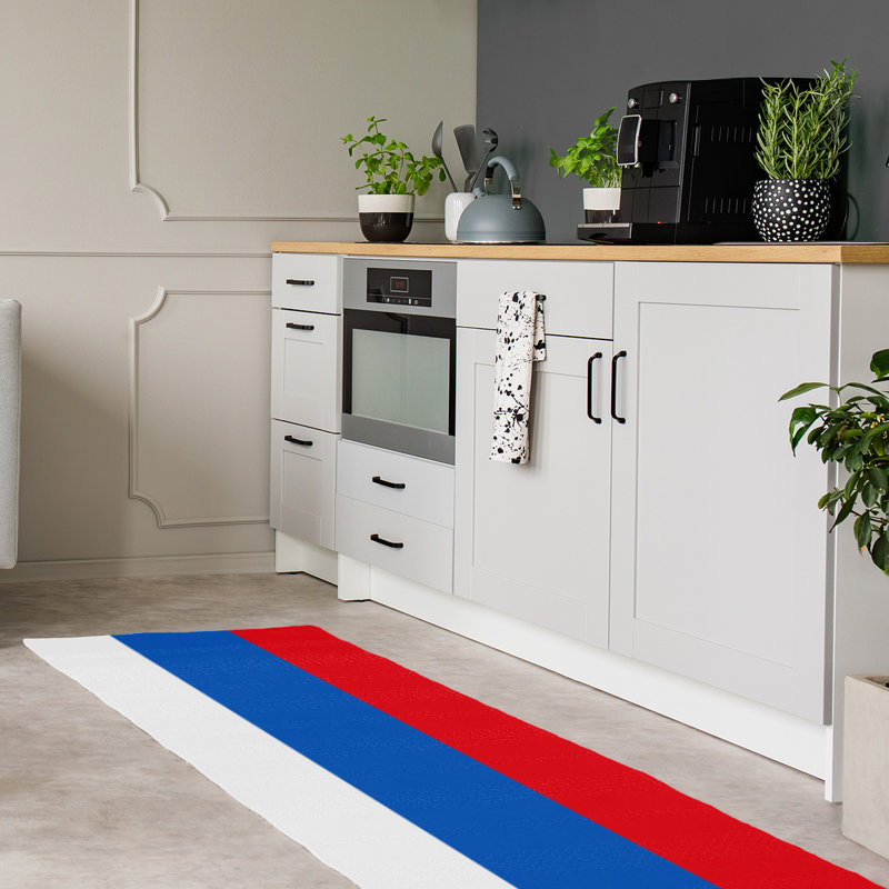 Tapis bleu/rouge, Tapis de couloir 2 pi 6 po x 8 pi